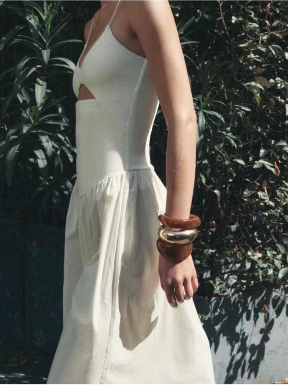 Zara Cream Spaghetti-Strap Maxi Dress - Picture 4 of 9